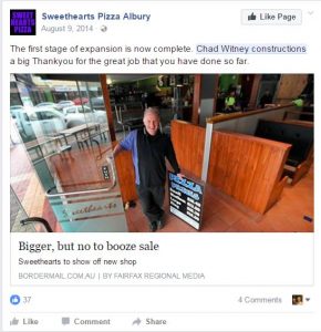 Sweethearts Pizza Albury